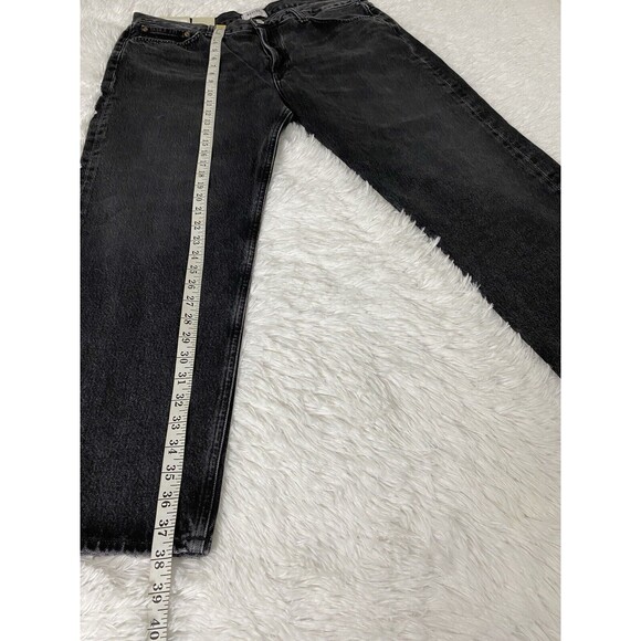 Agolde Jeans Size 32 Black 90s Low Rise Vintage Straight Paradox Button Fly Crop - Picture 6 of 16